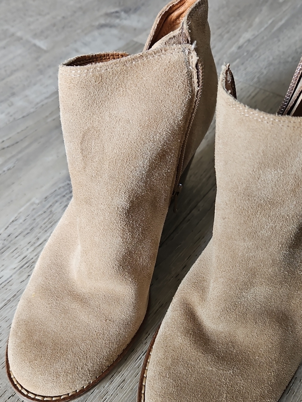 Leather Wedge Booties - Picture 2 of 7